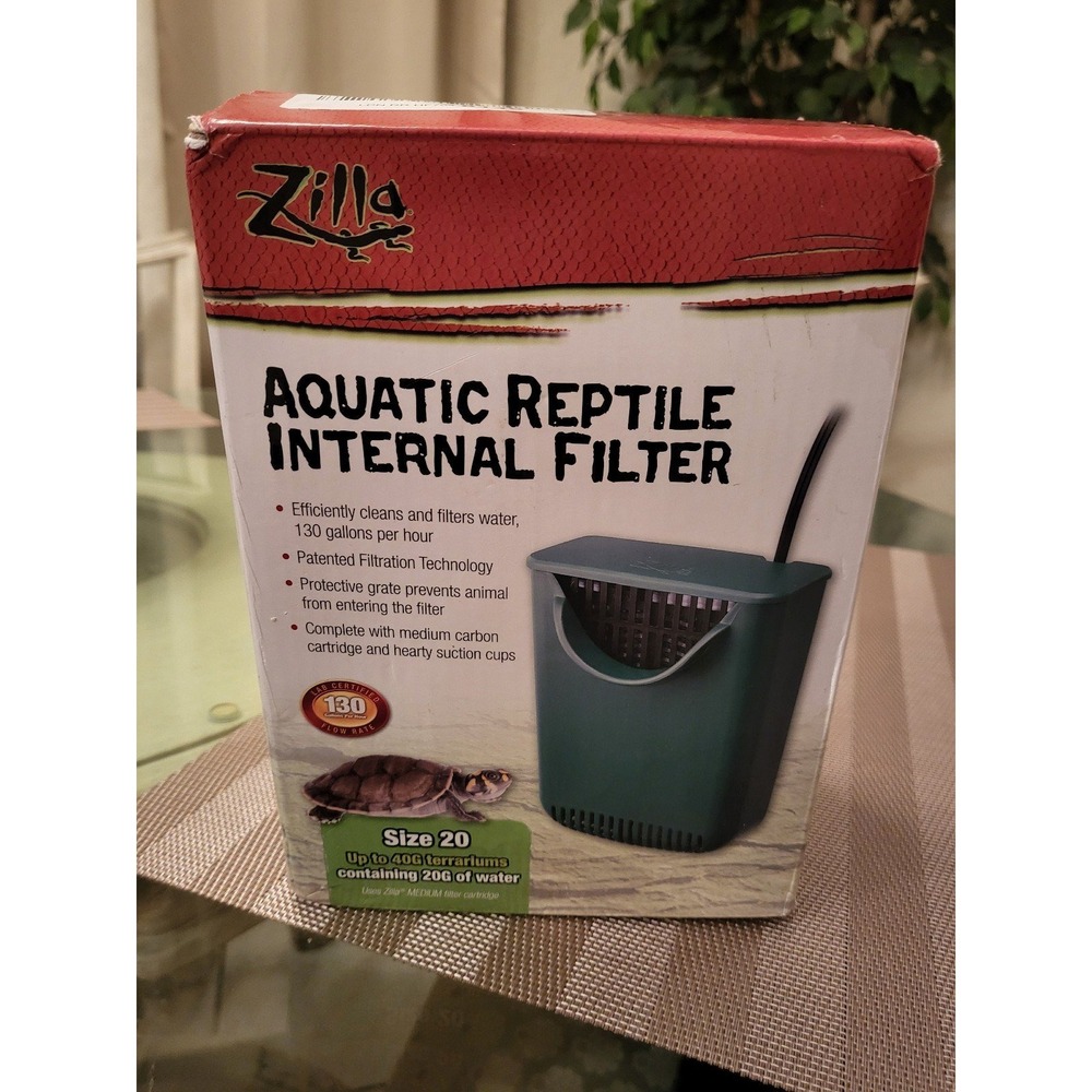 Aquatic Pet Reptile Internal Water Filter, For Up To 20 Gallons